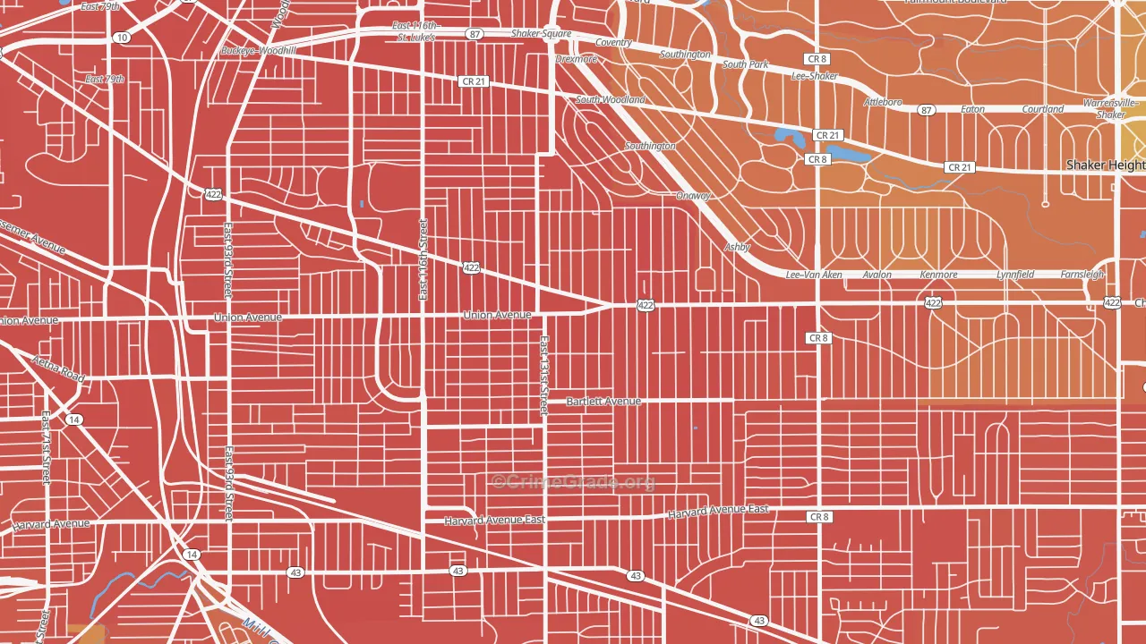 Mt Pleasant, Cleveland, OH Map of Murder Rates