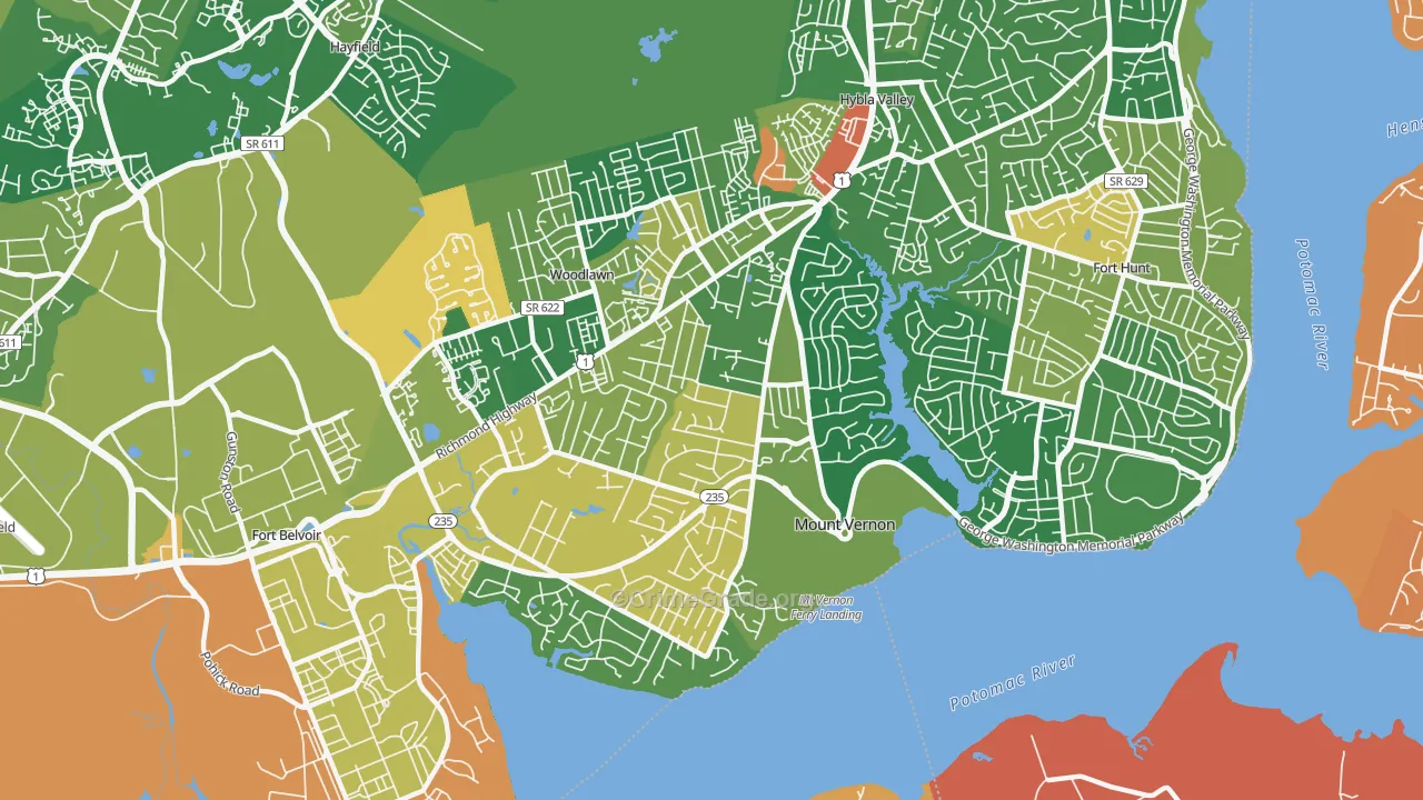 Mt Vernon, Mount Vernon, VA Map of Murder Rates