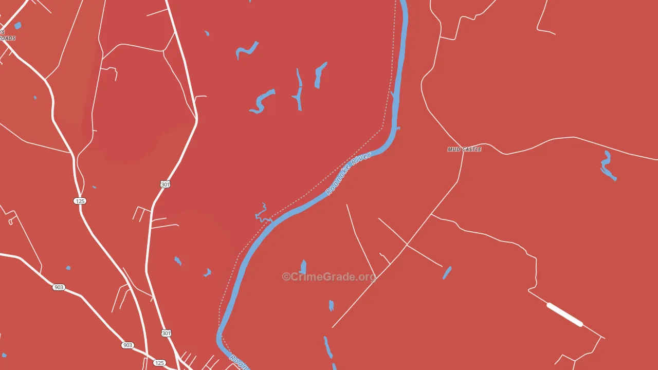 Mud Castle, NC Map of Murder Rates