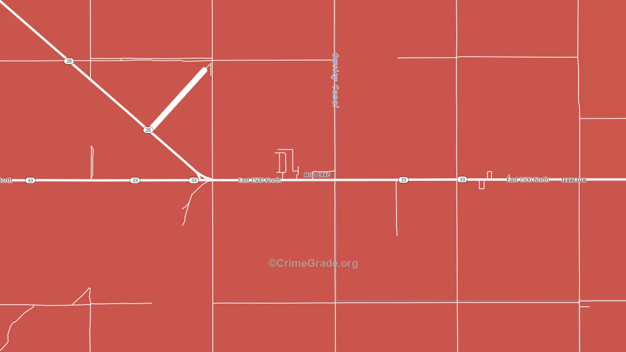 Mud Lake, ID Map of Murder Rates