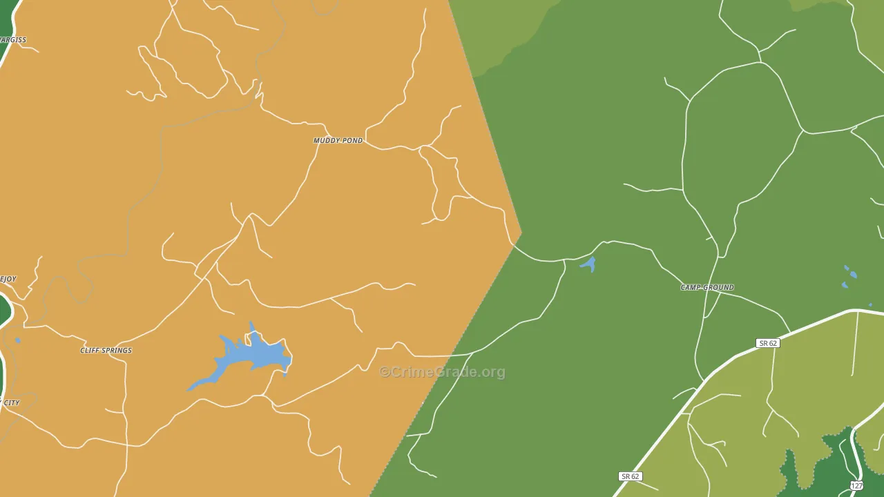 Muddy Pond, TN Map of Murder Rates