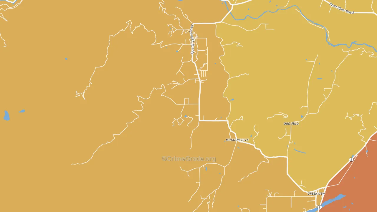 Mugginsville, CA Map of Murder Rates
