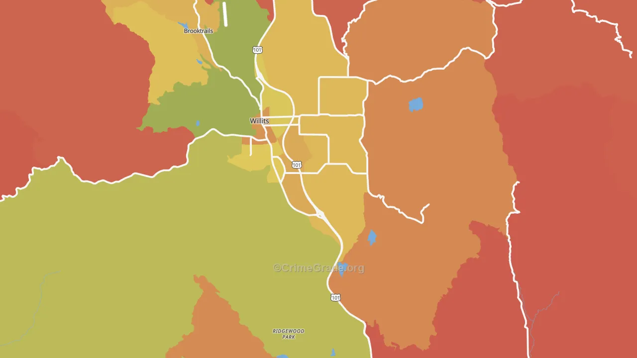 Muir, CA Map of Murder Rates