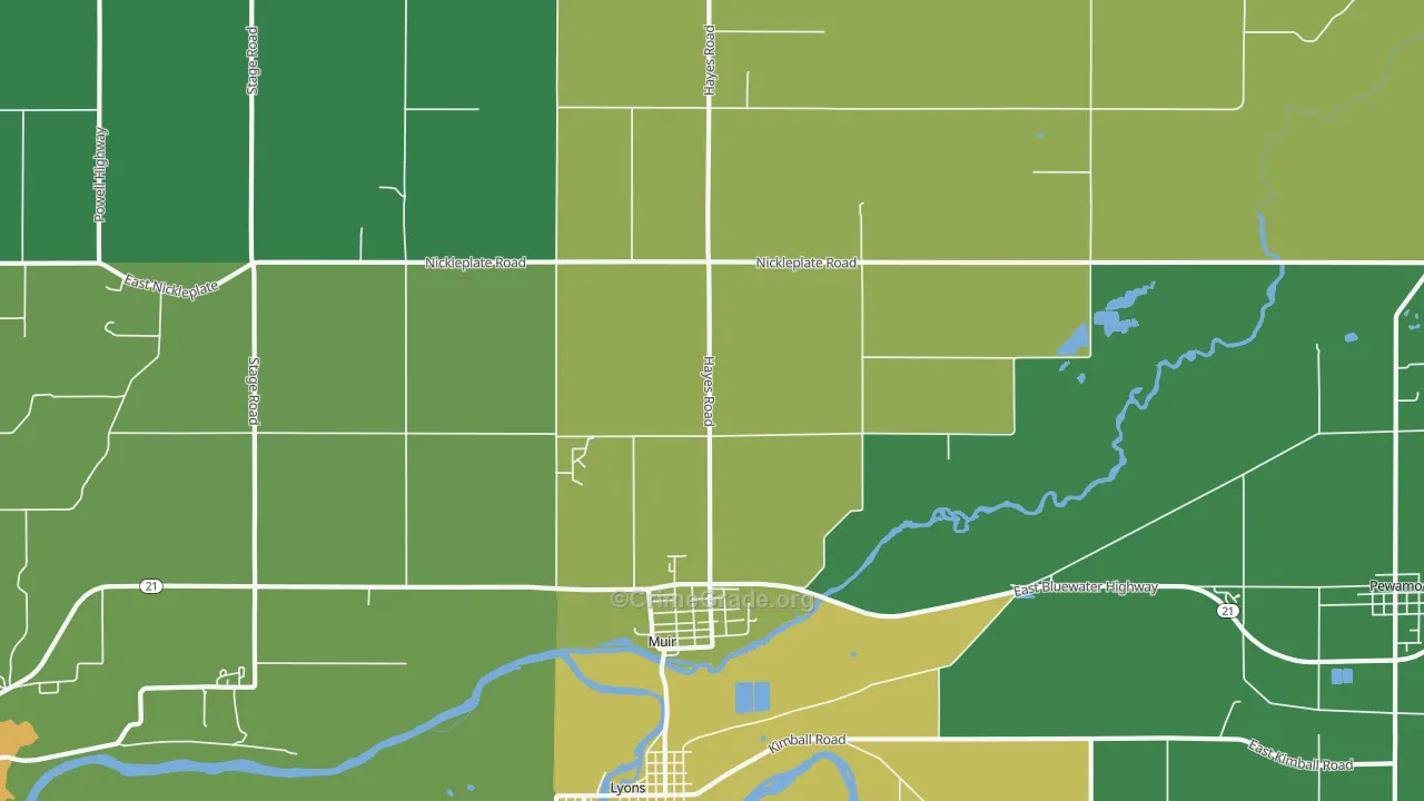 Muir, MI Map of Murder Rates