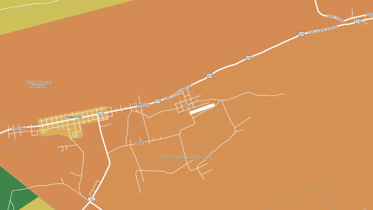 Muir, PA Map of Murder Rates