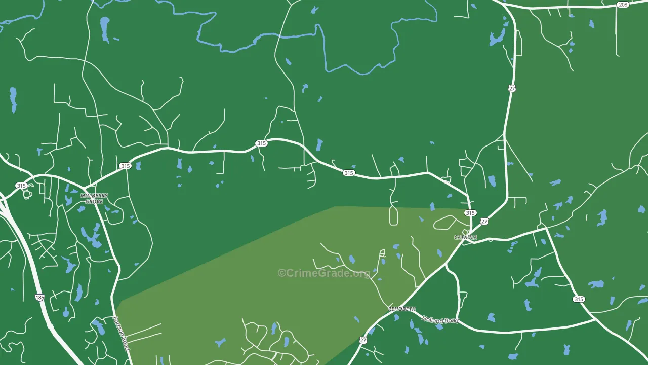 Mulberry Grove, GA Map of Murder Rates