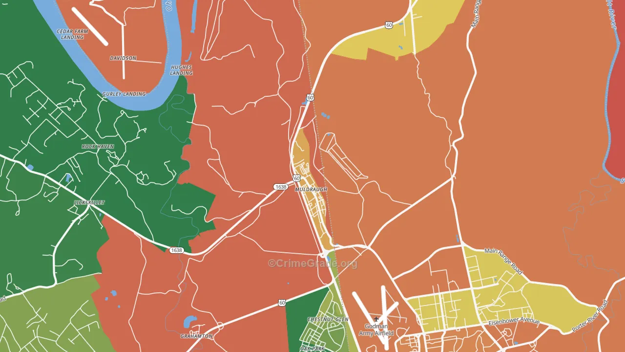 Muldraugh, KY Map of Murder Rates