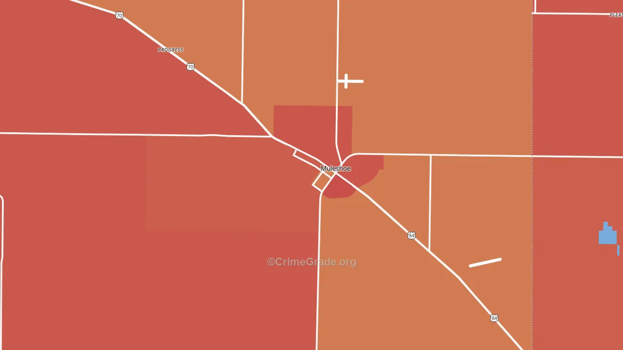 Muleshoe, TX Map of Murder Rates
