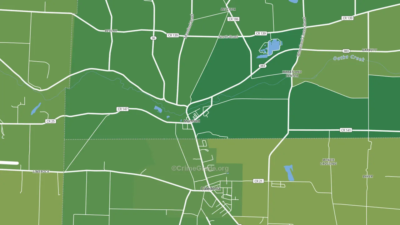 Mumford, NY Map of Murder Rates