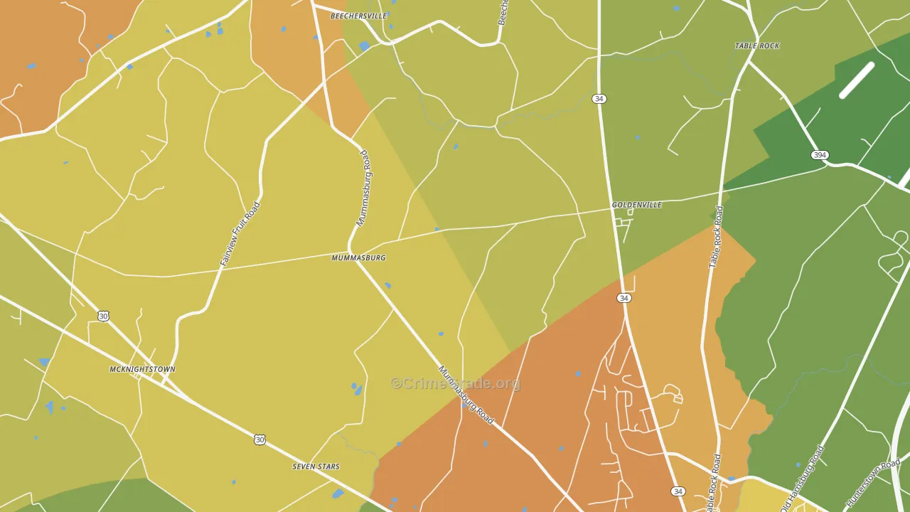 Mummasburg, PA Map of Murder Rates