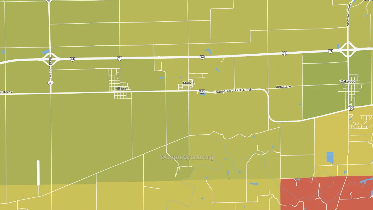 Muncie, IL Map of Murder Rates