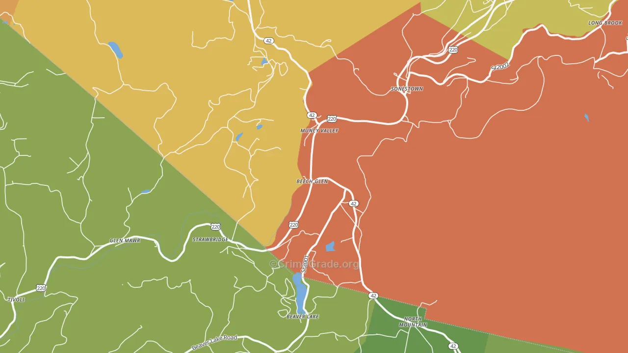 Muncy Valley, PA Map of Murder Rates