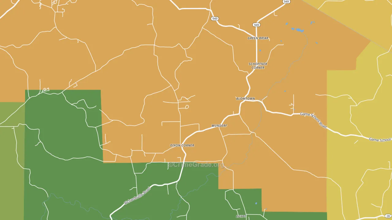 Munderf, PA Map of Murder Rates