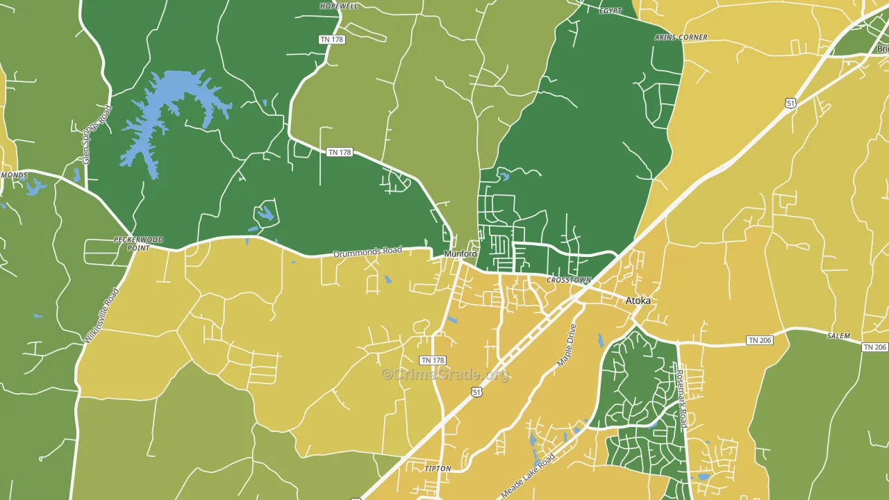 Munford, TN Map of Murder Rates