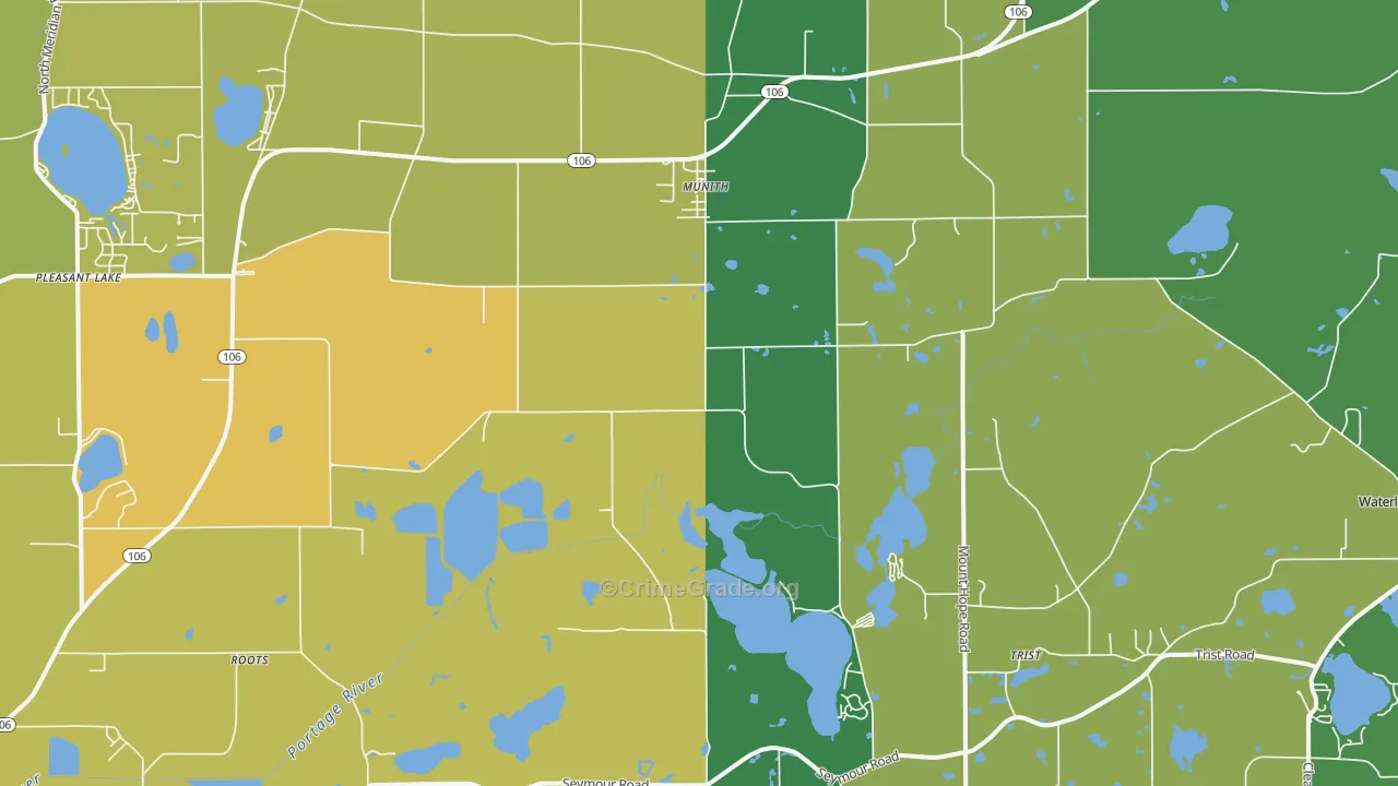 Munith, MI Map of Murder Rates