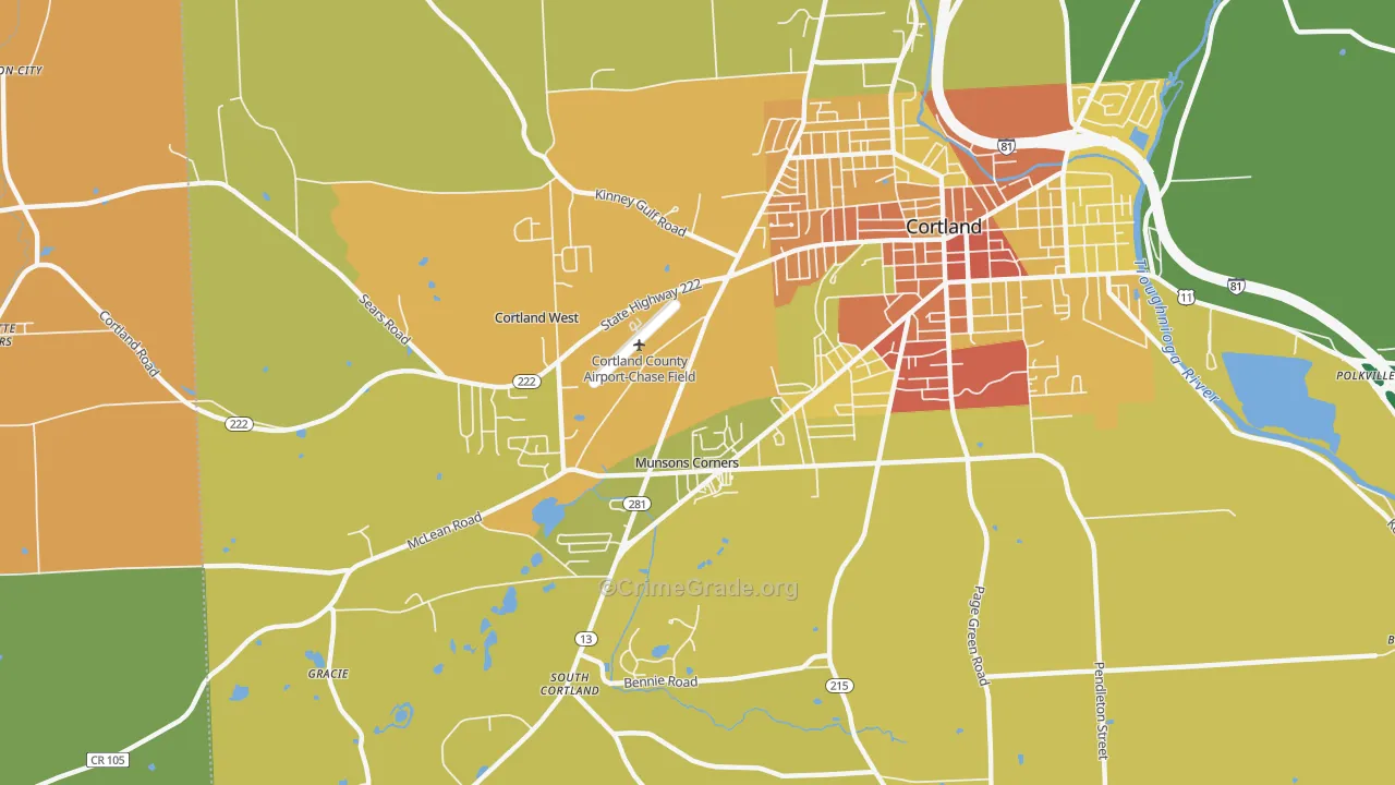Munsons Corners, NY Map of Murder Rates