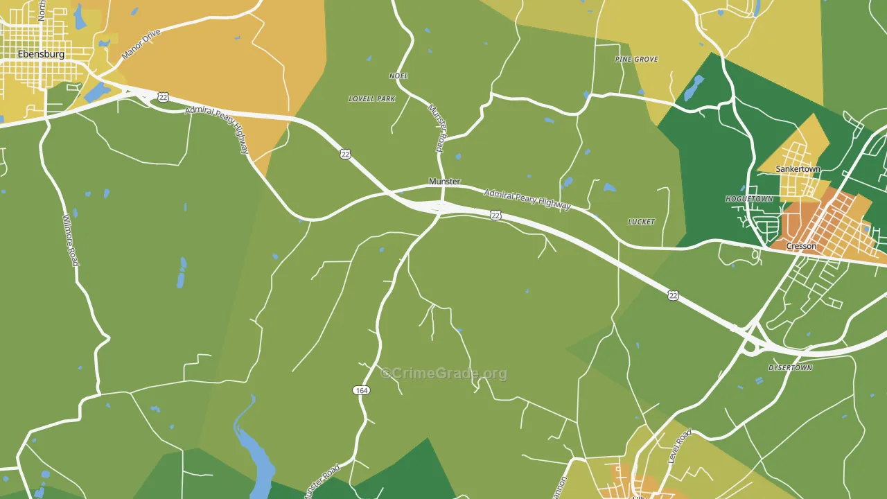 Munster, PA Map of Murder Rates