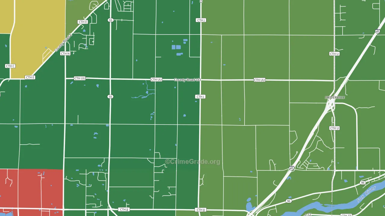Murphy Corner, WI Map of Murder Rates