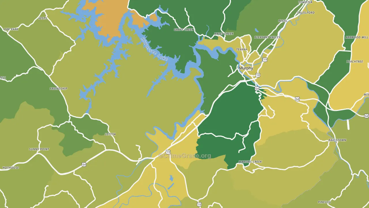 Murphy, NC Map of Murder Rates