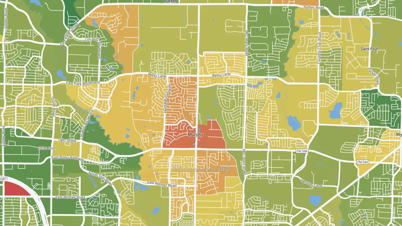 Murphy, TX Map of Murder Rates