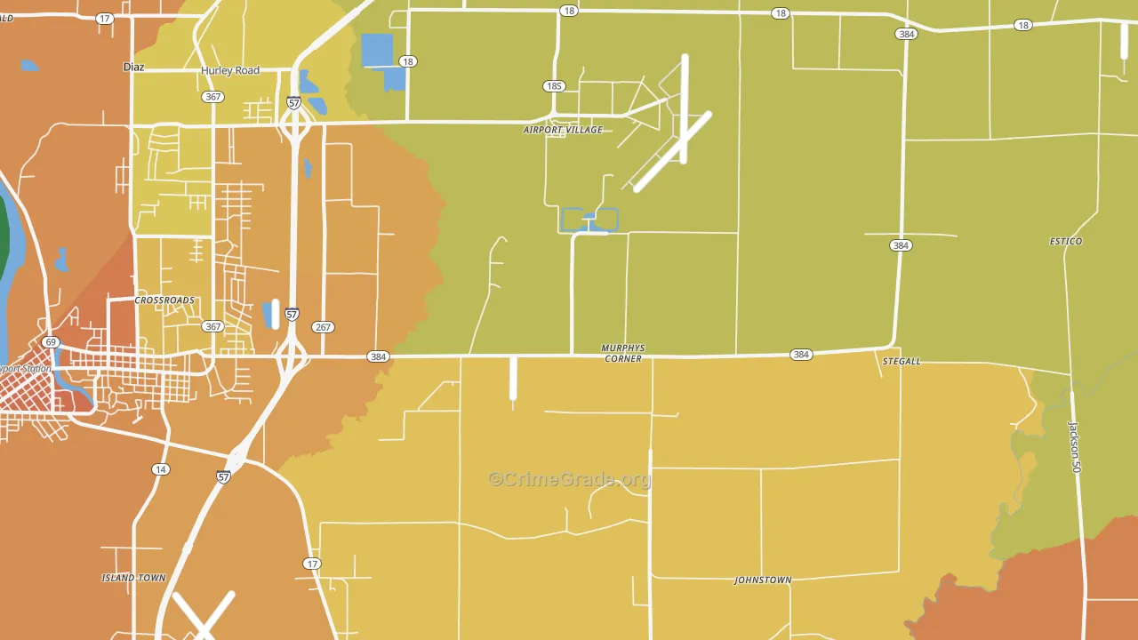 Murphys Corner, AR Map of Murder Rates