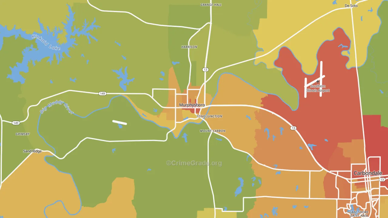 Murphysboro, IL Map of Murder Rates