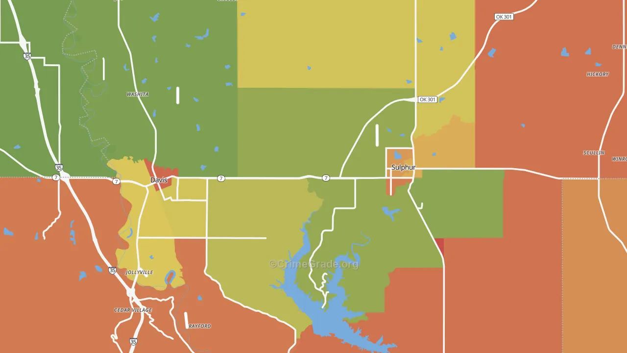 Murray County, OK Map of Murder Rates