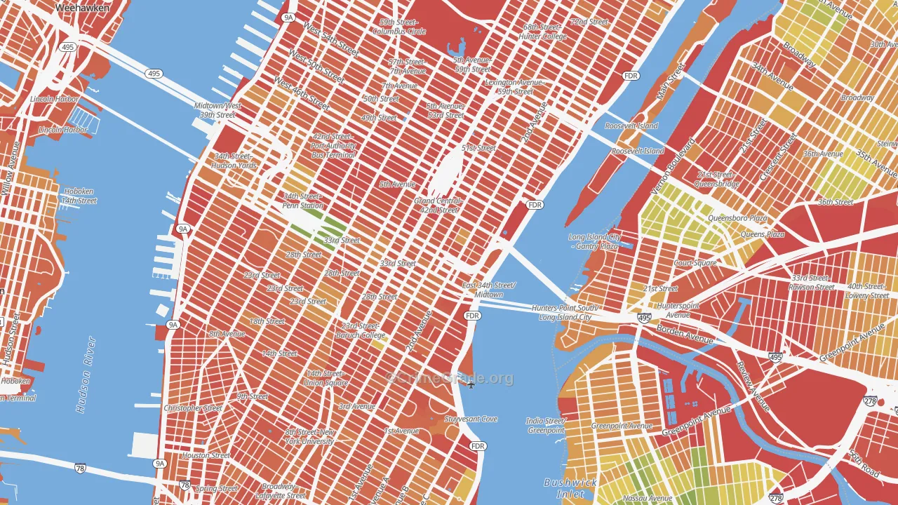Murray Hill, Manhattan, NY Map of Murder Rates