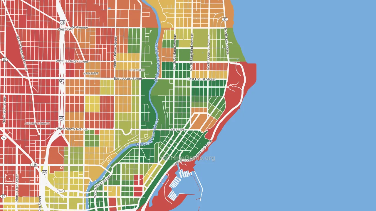 Murray Hill, Milwaukee, WI Map of Murder Rates