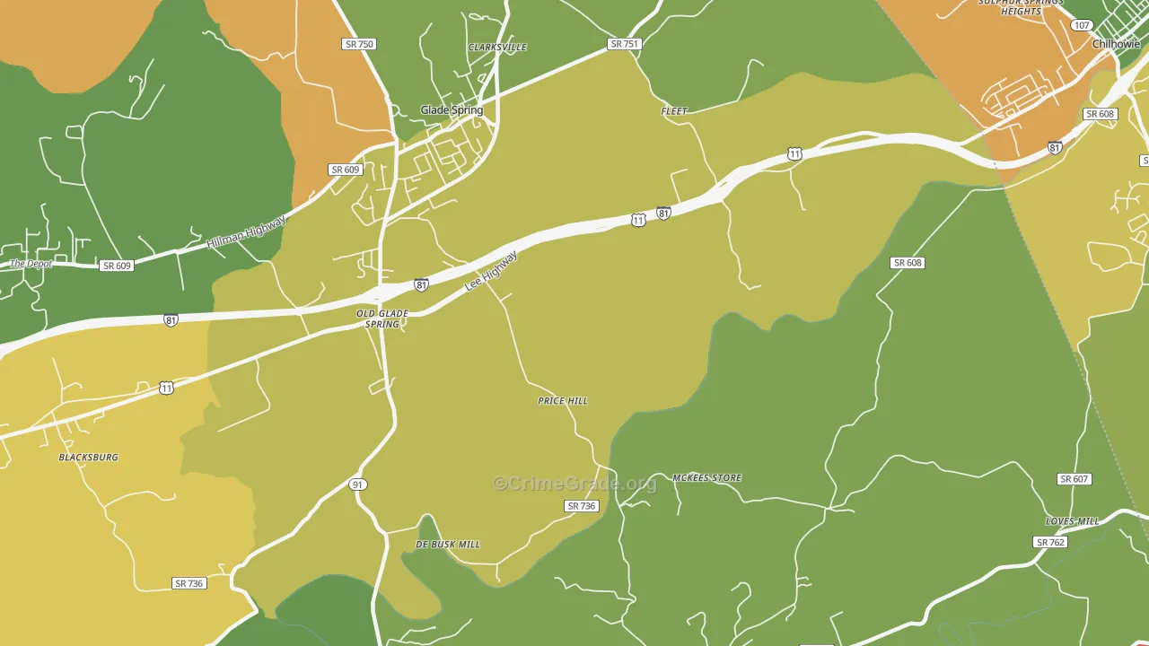 Murrayfield, VA Map of Murder Rates