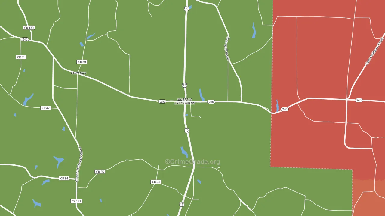 Murrays Crossroads, GA Map of Murder Rates