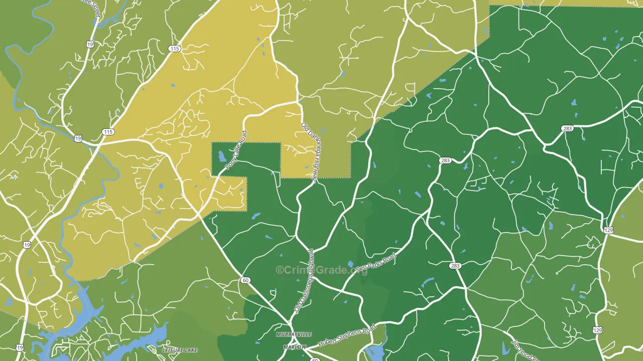 Murrayville, GA Map of Murder Rates