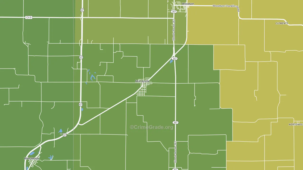 Murrayville, IL Map of Murder Rates