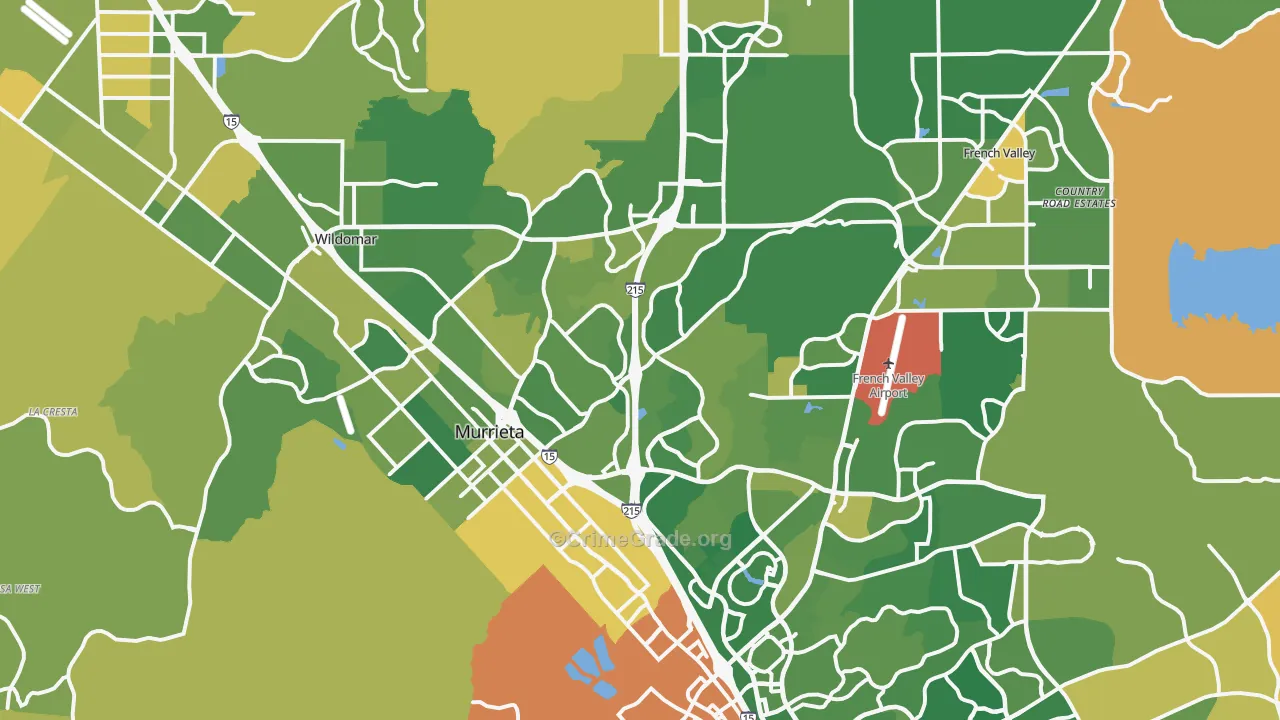 Murrieta, CA Map of Murder Rates