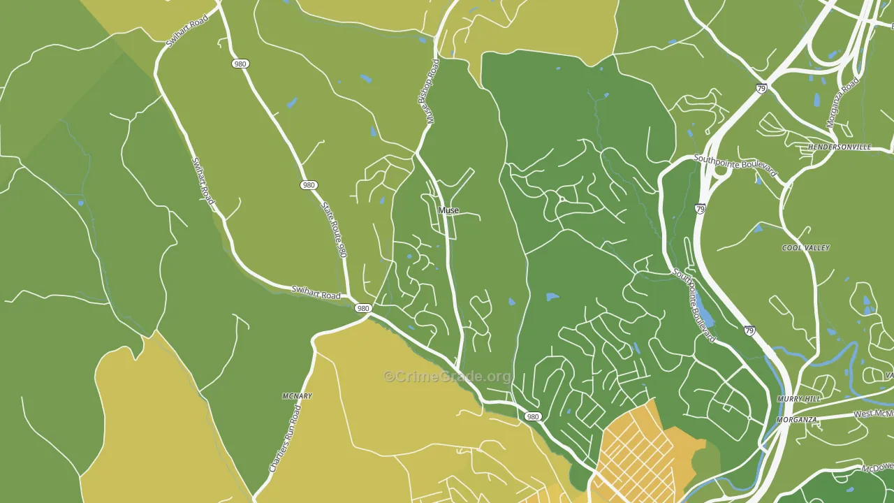 Muse, PA Map of Murder Rates