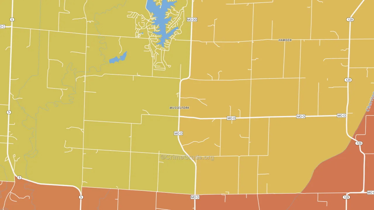 Musselfork, MO Map of Murder Rates