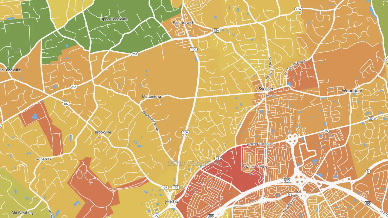 Muttontown, NY Map of Murder Rates