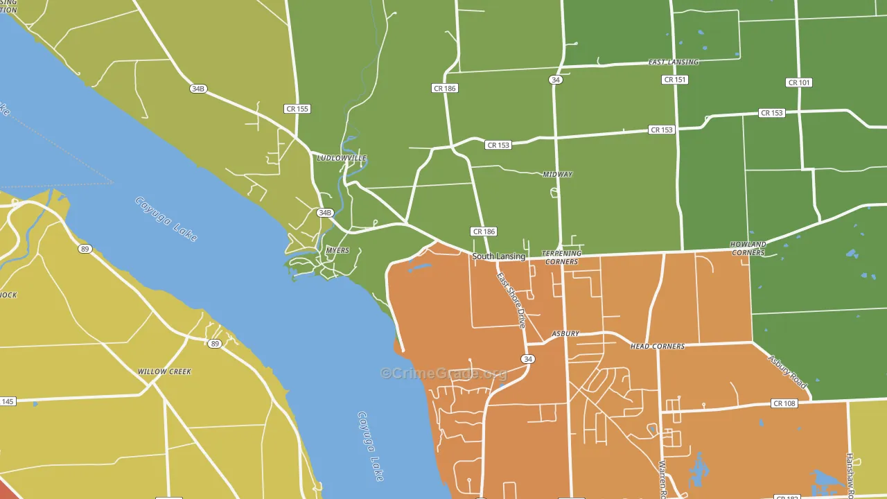 Myers, NY Map of Murder Rates