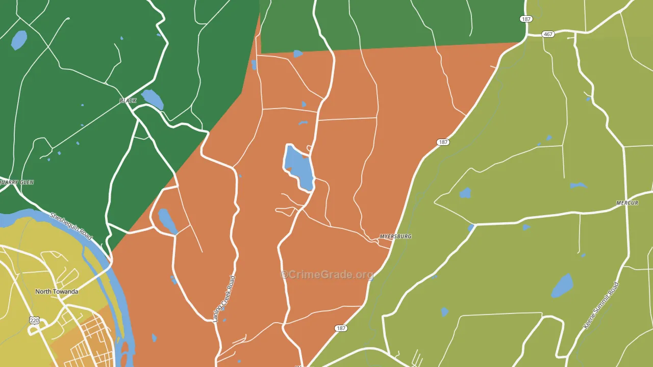 Myersburg, PA Map of Murder Rates