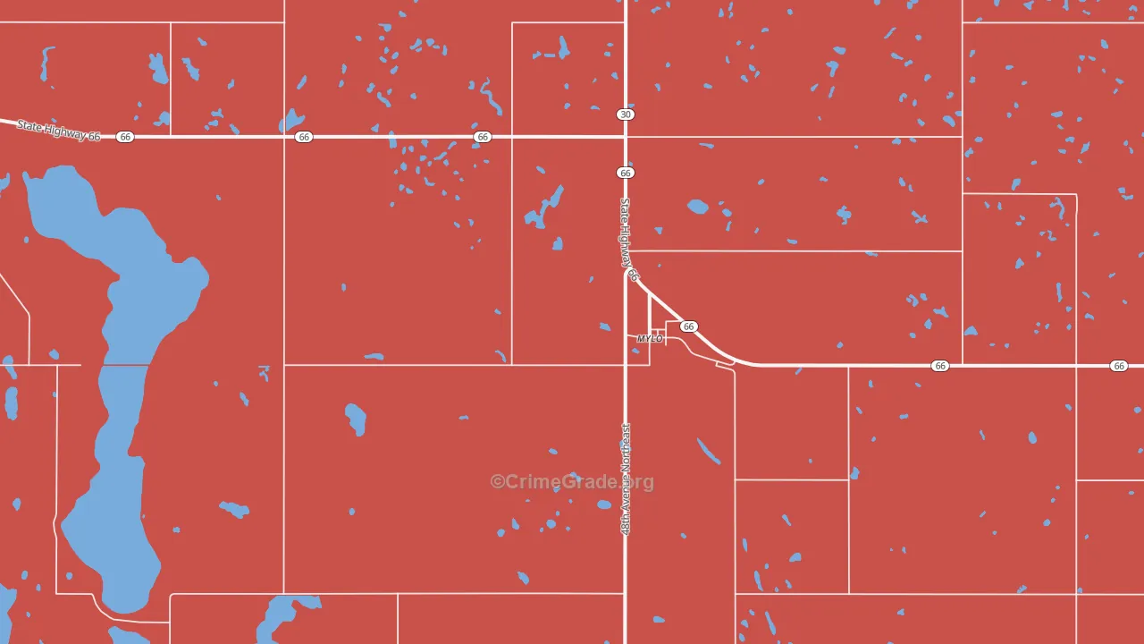 Mylo, ND Map of Murder Rates