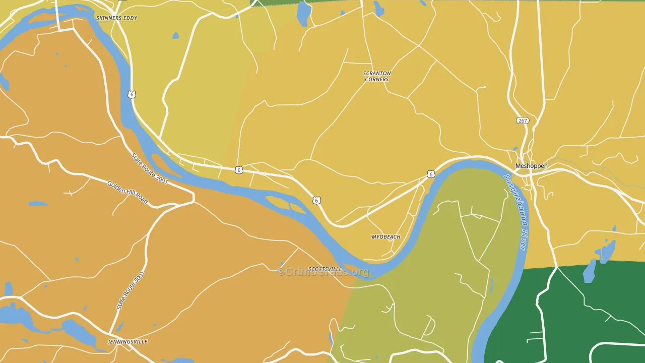 Myobeach, PA Map of Murder Rates