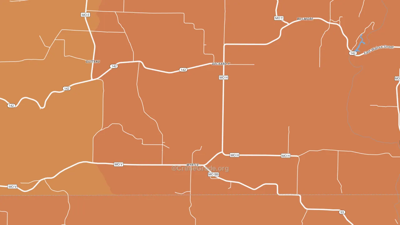 Myrtle, MO Map of Murder Rates