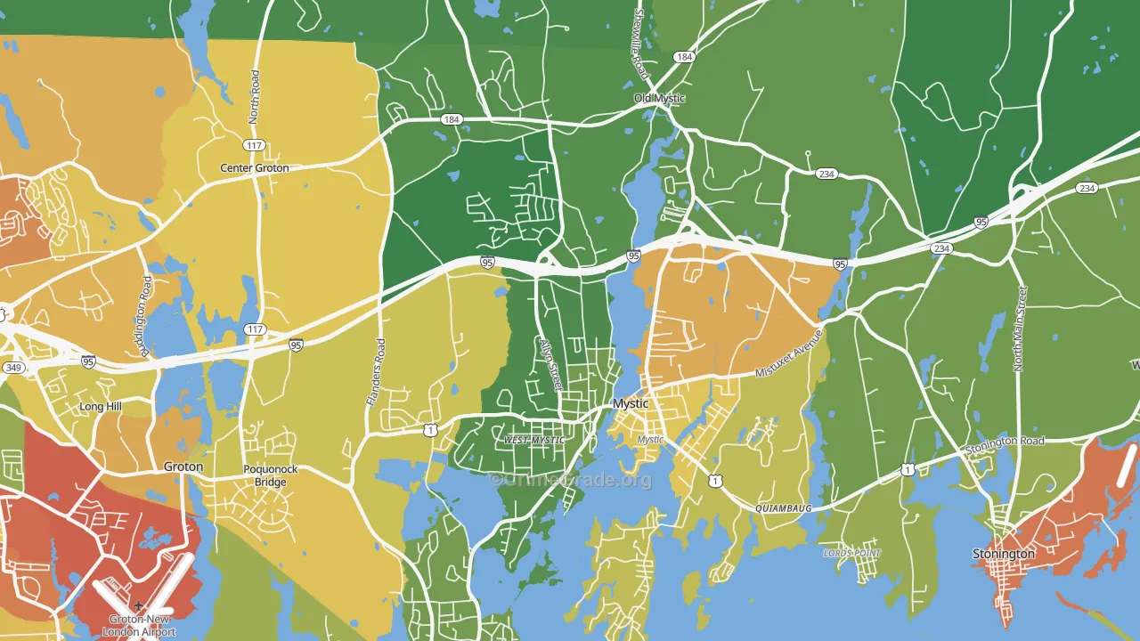 Mystic, CT Map of Murder Rates
