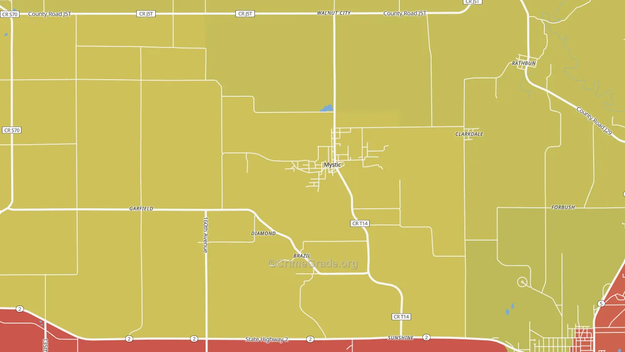 Mystic, IA Map of Murder Rates