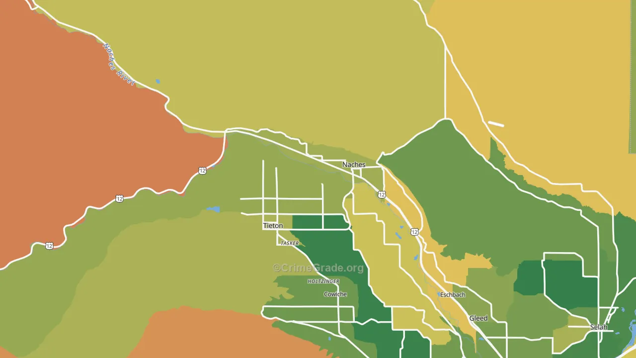 Naches, WA Map of Murder Rates