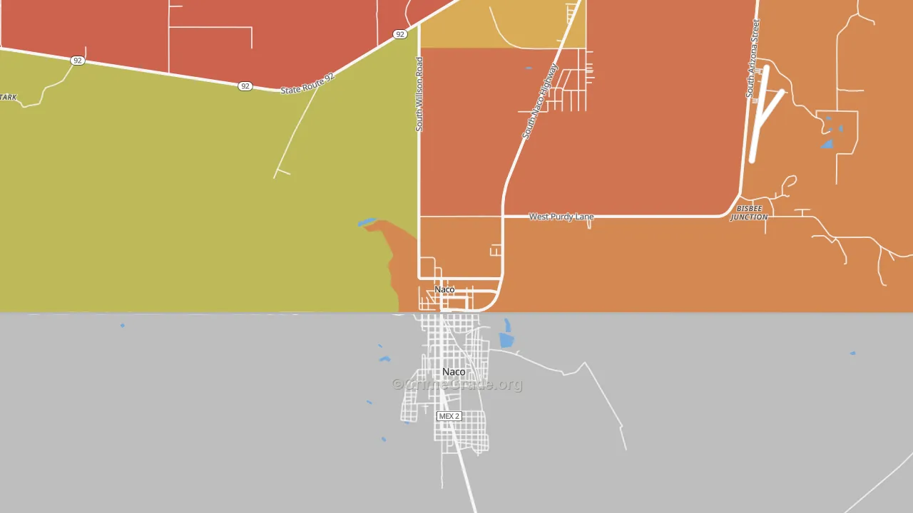 Naco, AZ Map of Murder Rates