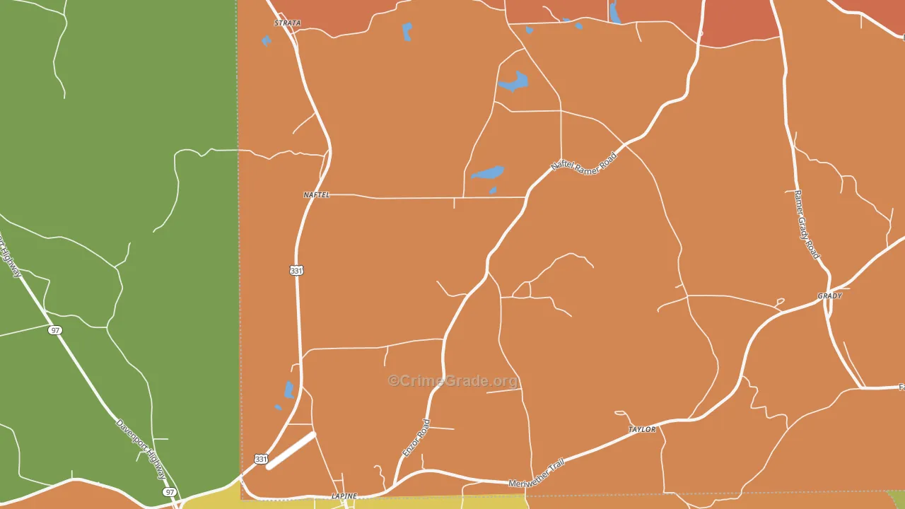Naftel, AL Map of Murder Rates