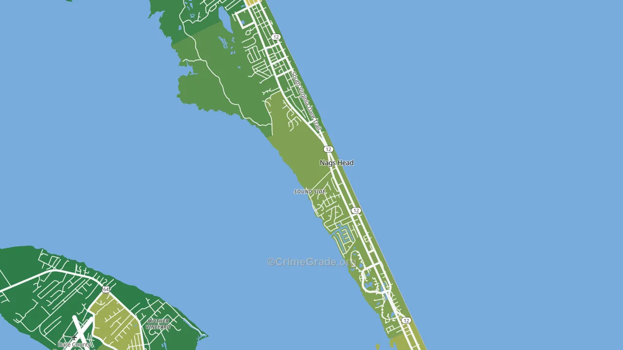 Nags Head, NC Map of Murder Rates
