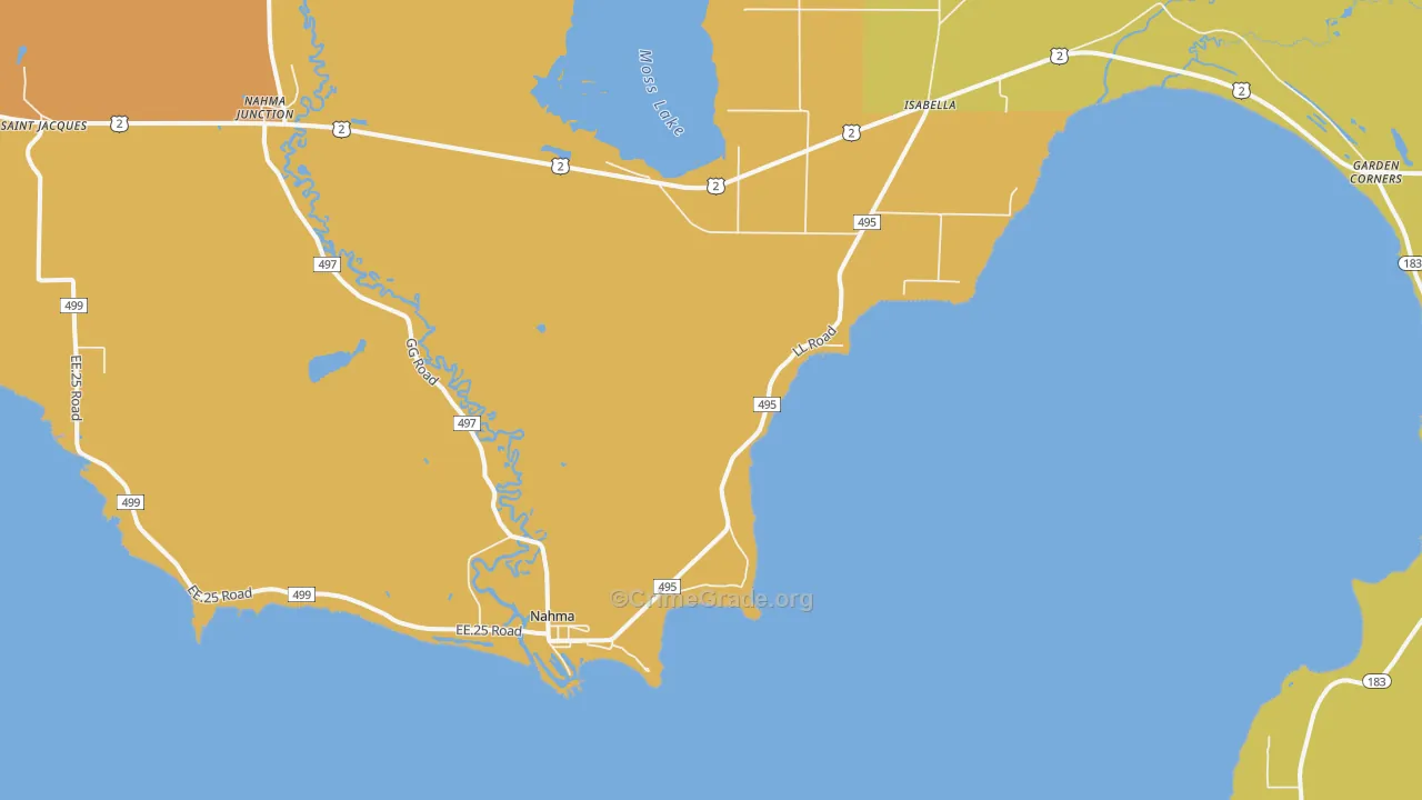 Nahma, MI Map of Murder Rates