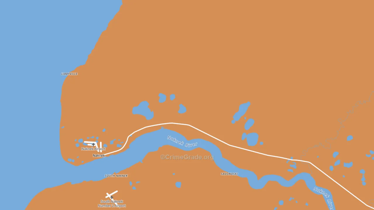 Naknek, AK Map of Murder Rates